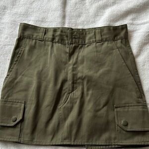 Nasty Gal Olive Utility Mini Skirt with Cargo Details Size Small Made in Britain